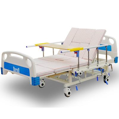 China Ward Nursing Equipment Wholesale Low Cost Muti Functions Metal Crank Medical Manual Nursing Bed For Elderly for sale