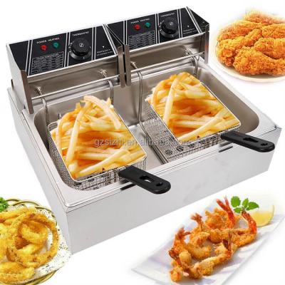 China Fast Temperature Rising Restaurant Kitchen Stainless Steel 1 Tank 6L Deep Fryer Electric Countertop Deep Fryer for sale