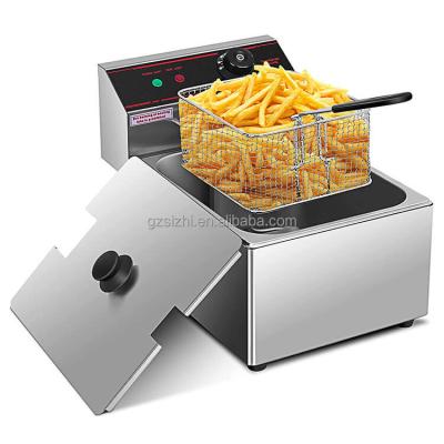 China Cheap Commercial Fast Temperature Automatic Chicken Oil Fryer Countertops Electric Rising Deep Fryer 4L 5KW for sale