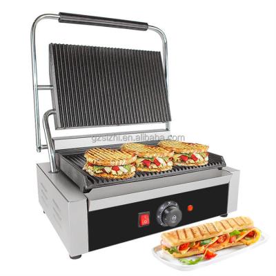 China CE Restaurant Commercial Single Key Press Sandwich Maker Large Non-Stick Panini Touch Griddle for sale