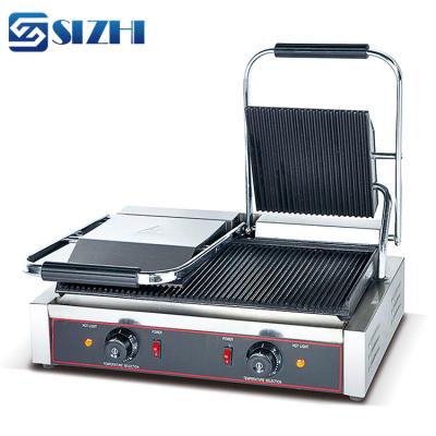 China Electric Commercial Hotel Factory Price 1.8KW+1.8KW Panini Grill Sandwich Maker for sale