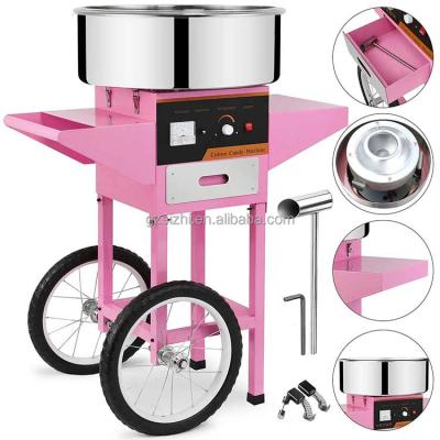 China Commercial Digital Marshmallow Maker Commercial Supplying Electric Cotton Candy Floss Machine With Trolley Trolley for sale