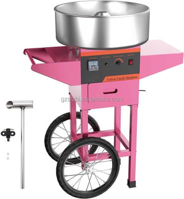 China Commercial Sourcing High Quality Commercial Standing Automatic Gas Marshmallow Maker Cotton Candy Floss Machine With Trolley for sale