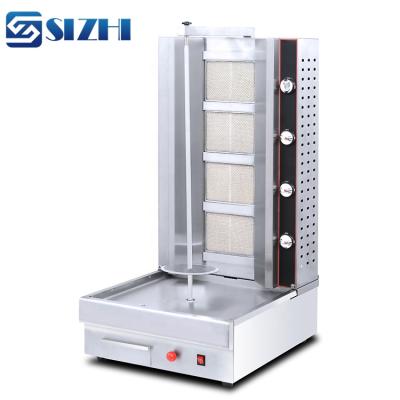 China With Automatic Rotating Roast Post Commerical Gas Kebab Chicken Shawarma Machine Gas Burner Price for sale