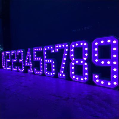 China Shops Factory Wholesale Customized High Quality 4ft Tall Giant Light Up Letter LED Marquee Numbers For Wedding Decoration for sale