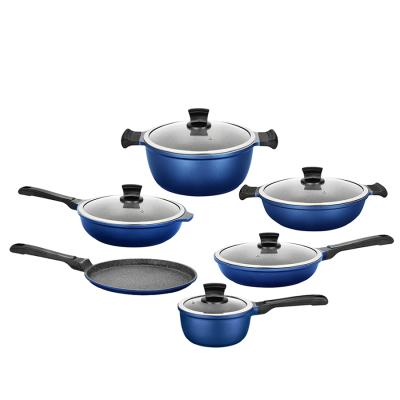 China 2021 Sustainable Customized Die Casting Aluminum Induction Nonstick Cookware Sets for sale