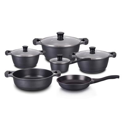 China 2021 Sustainable Customized Die Casting Aluminum Induction Nonstick Cookware Sets for sale