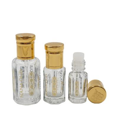 China Fancy Essence Bottle Personal Care 3ml 6ml 12ml octagonal glass oud bottle for arabic oud oil for sale