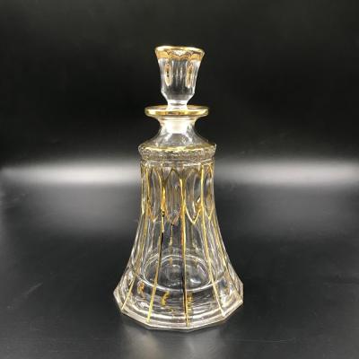 China Personal Care Decanter 200ML Unique Handmade Crystal Display Bottle For OUD Gold Paint Glass Oil for sale