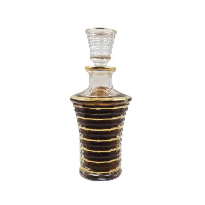 China Personal Care Perfume 150ML Decanter OUD Oil Display Luxury Gold Paint Glass Bottle for sale