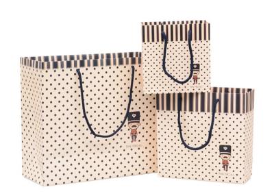 China Rectangular Pattern Paper Gift Bags , Art Paper Bag Environment Customized Logo for sale