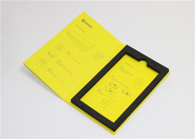 China Yellow Paperboard Tempered Glass Packaging With Glossy Lamination for sale