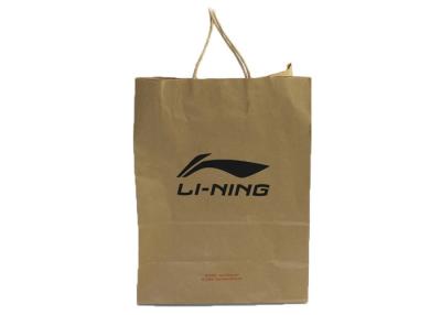 China Foldable Brown Kraft Paper Bag , Offset Printing Shopping Handbag for sale