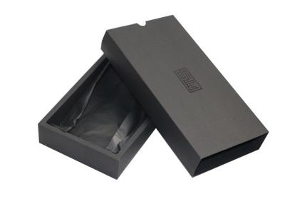 China Drawer Style 350g Kraft Gift Box Applied Cloth With Black Foil Hot Stamping for sale