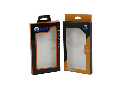 China Paper Cell Phone Case , Electronics Packaging Boxes With Plastic Window for sale