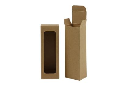 China Paper Packaging Box / Brown Kraft Paper Gift Box With pvc Window for sale