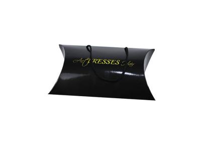 China Customized Apparel Garment Packaging Paper Pillow Boxes With Rope Handles for sale