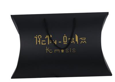 China Custom Print Logo Large Paper Gift Box Hair Extensions Pillow Box With Handle Packaging for sale