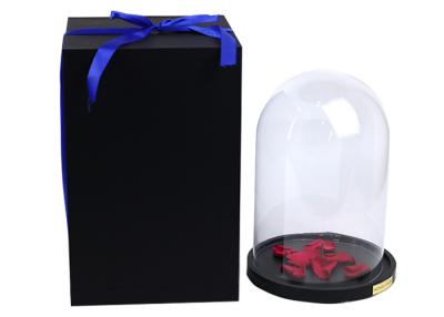 China Luxury Cardboard Packing Boxes Black Paper Magnetic Gift Box With Ribbon for sale