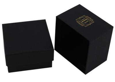 China Custom Two Pieces Paper Gift Box Lid And Base Black Packaging Box for sale