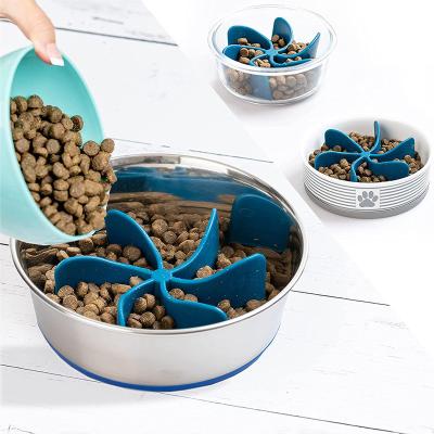 China Purrini Viable Dog Bowl Feeder Insert Slow Silicone Pet Suction Lick Bowls Spiral Commodity Feeding Dog Slow Feeder Bowl Insert for sale