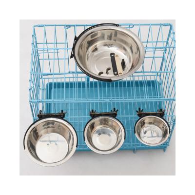 China Wholesale New Design Automatic Pets Elevated Non-slip Feet Pet Single Feeder Food Bowls 2 Stainless Steel Double Elevated Cat Bowl For Cats for sale