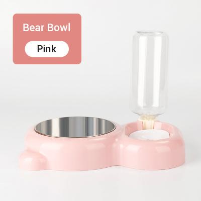 China Wholesale New Automatic Dog Stainless Steel Feeder Non-slip Feeding Gravity Drinking Raised Cat Bowl And Automatic Pet Water Dispenser for sale