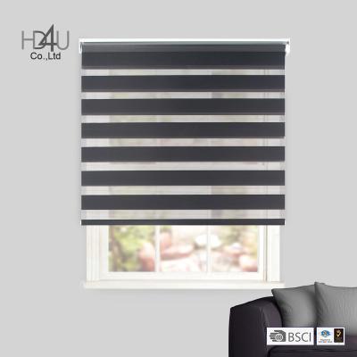 China Modern Heavy Duty Zebra 38mm Blind Headrail With Cilck In Double Bracket Roller Blinds for sale