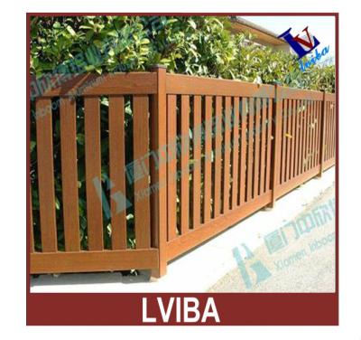 China Easily Assembled Imitation Wood Fence--Aluminum Palisade Garden Fence for sale