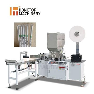 China Food Automobile PP PLA Drinking Straws Packaging Individual Paper Plastic Sealing Machine for sale