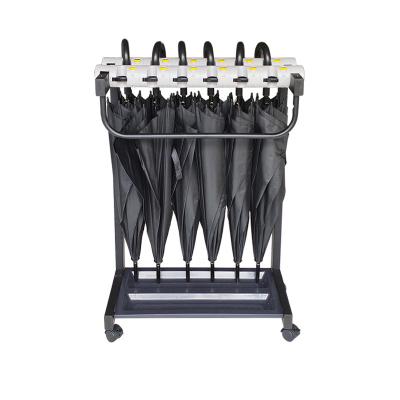 China High Quality Storage Hotel Lobby Plastics Umbrella Racks Stand Umbrella Holder Rack With Lock for sale