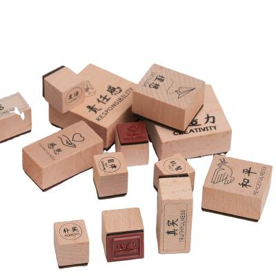 China Eco - Friendly High Quality Cardboard Custom Wood Stamps Kids Art Stamps for sale