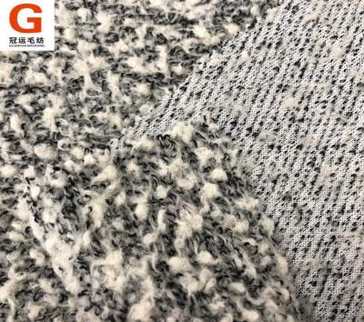 China Black And White Yarn Yarn Yarn Yarn Loop Cloth Mill Wool Knits Fabric For Clothing for sale