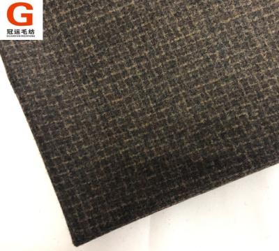 China Dobby plaid wool/cashmere direct fabric supply ONE-DIMENSIVE woolen fabric for sale