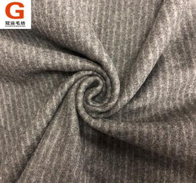 China Factory direct supply double sided double striped 100% pure wool tweed woolen fabrics for men for sale