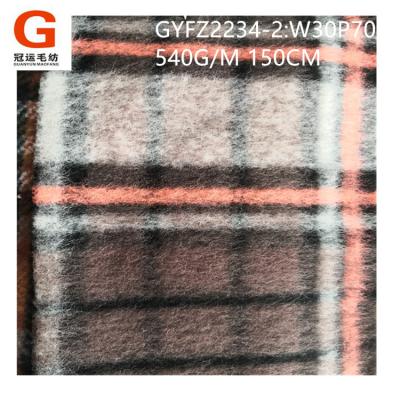 China New Checked High Quality Knitted Viable Woolen Viable Fashion Fabric Viable Comfortable For Men's Jacket Custom Cotton Knit Spring Customized Fal for sale