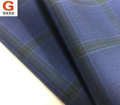 China 150's Wool Sustainable High Quality Luxury Italian Wool Plaid Super Suit Fabric Fabric for sale