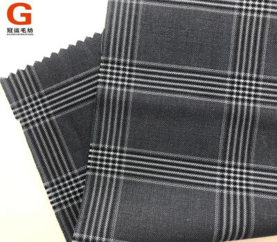 China High Quality Jiangsu Wool Blend Anti Pill Anti Pill Plaid Check Woolen Worsted Men Suiting Woolen Fabric for sale