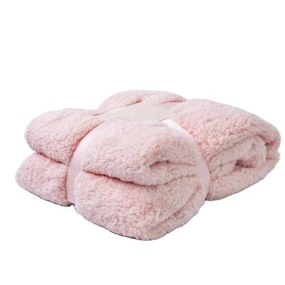 China Hot Pink Brand Design Hot Selling Comfortable Warm Sherpa Throw Super Soft Fleece Blanket for sale