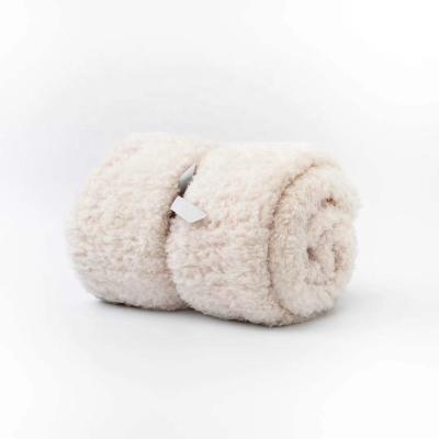 China Wholesale Warm Soft And Cozy Cream Plain White Pink Fleece Modern Sherpa Throw Blanket for sale