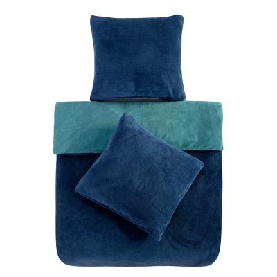 China Microfiber Stich Single Blue Shu Velveteen Fleece Bedding Set China Factory Free Sample Hot for sale