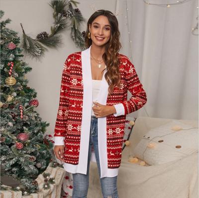 China European and American New Fashion Christmas Anti-wrinkle women's Anti-wrinkle cardigan tied dyed coat with leopard print coats for sale