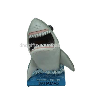 China Souvenir Wholesale Bahamian Money Box Resin Shark Money Box for sale