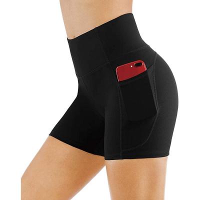 China Breathable High Waisted Yoga Deep Pocket Shorts For Women Fitness Sports Control Smart Running Shorts for sale