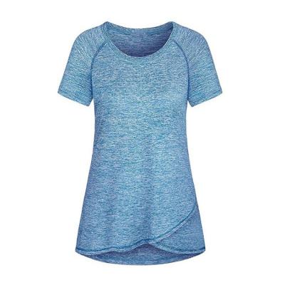 China Women Breathable Round Neck Raglan Sleeve Irregular Edge Yoga Workout Shirt for sale