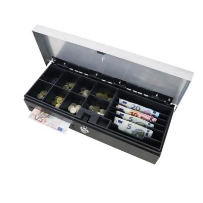 China Retail Flip Top Cash Drawer Metal Electronic Money Safe Box RJ11 for sale