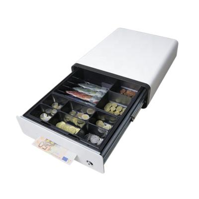 China CX-330 Metal Cash Drawer 5 Drawer 8 Banknote Coins Stylish White POS Cash Register Drawer Euro for sale