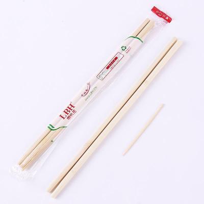 China Disposable Round Bamboo Chopsticks with a Toothpick for sale