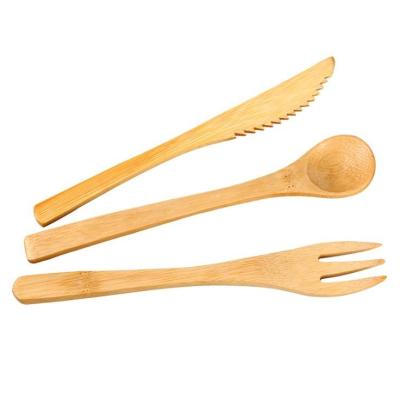 China New Product Minimalist Part One Use Wholesale Natural Bamboo Sugar Spoon Fork Knife Set Korea for sale