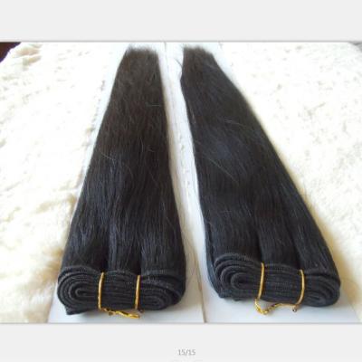 China Soft& tangle free& natural looking unprocessed raw virgin color hair weft for sale